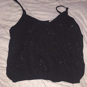 Black bedazzled tank top